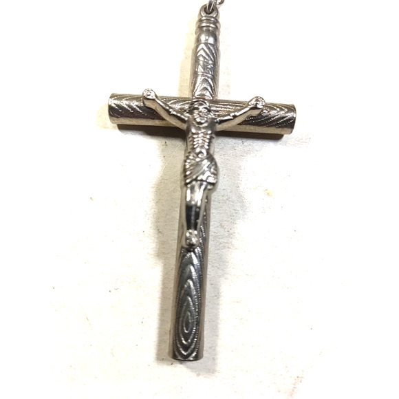 God Protect Religious Keychain Jesus Silver Tone Safety Whistle - Picture 5 of 7